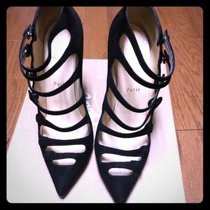 Christian Louboutin Black Suede Viennana Pumps